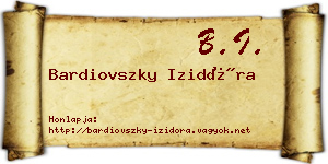 Bardiovszky Izidóra névjegykártya